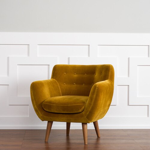 Rhodes MidCentury Modern Tufted Arm Chair Mustard Yellow RST Brands