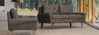 Etson 59" Leather Sock Arm Sofa - Hand Tipped Pewter