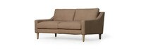 Gavis 64" Leather Modern English Arm Sofa - Hand Tipped Taupe