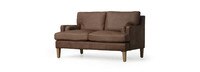 Larru 61" Leather Tuxedo Arm Sofa - Hand Tipped Chocolate