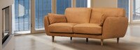 McCline 76" Leather Shelter Arm Sofa - Hand Tipped Camel