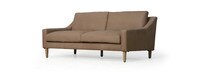 Gavis 72" Leather Modern English Arm Sofa - Hand Tipped Taupe