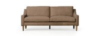 Gavis 72" Leather Modern English Arm Sofa - Hand Tipped Taupe