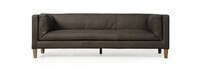 Stillan 89" Leather Track Arm Sofa - Hand Tipped Graphite