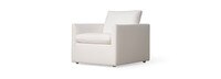 Arwine Linen Square Arm Chair - Native Linen White