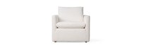 Arwine Linen Square Arm Chair - Native Linen White