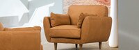 McCline Leather Shelter Arm Chair - Hand Tipped Camel