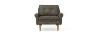Etson Leather Sock Arm Chair - Hand Tipped Pewter
