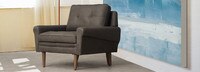Etson Leather Sock Arm Chair - Hand Tipped Pewter