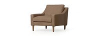 Gavis Leather Modern English Arm Chair - Hand Tipped Taupe