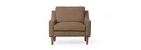 Gavis Leather Modern English Arm Chair - Hand Tipped Taupe