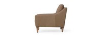 Gavis Leather Modern English Arm Chair - Hand Tipped Taupe