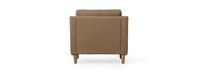 Gavis Leather Modern English Arm Chair - Hand Tipped Taupe