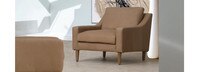 Gavis Leather Modern English Arm Chair - Hand Tipped Taupe