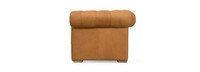 Santol Tufted Leather Ruched Arm Chair - Hand Tipped Camel