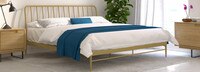 Kairosis Curved Metal King Bed Frame - Gold