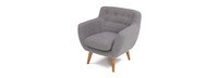 Rhodes Mid-Century Modern Tufted Arm Chair - Steel Gray
