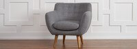 Rhodes Mid-Century Modern Tufted Arm Chair - Steel Gray