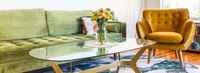 Rhodes Mid-Century Modern Tufted Arm Chair - Antique Gold