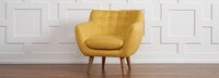 Rhodes Mid-Century Modern Tufted Arm Chair - Sunset Yellow