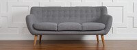 Rhodes Mid-Century Modern Tufted Sofa - Steel Gray