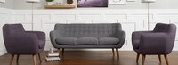 Rhodes Mid-Century Modern Tufted Sofa - Steel Gray