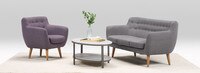 Rhodes Mid-Century Modern Tufted Sofa - Steel Gray