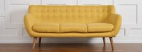 Rhodes Mid-Century Modern Tufted Sofa - Sunset Yellow