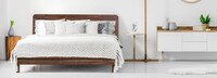 Edina Curved Wood Platform Queen Bed 