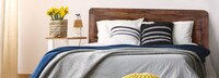 Edina Curved Wood Platform Queen Bed 