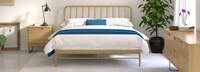 Kairosis Curved Metal Queen Bed Frame - Gold