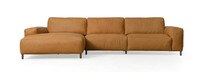 Rumsfeld™ Leather Paris Club Arm Sofa With Chaise - Hand Tipped Camel
