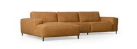 Rumsfeld™ Leather Paris Club Arm Sofa With Chaise - Hand Tipped Camel