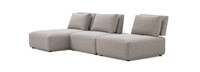 Portofino Calmo 3 Piece Chaise Seating Set in Dark Gray