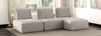 Portofino Calmo 3 Piece Chaise Seating Set in Dark Gray