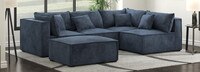 Portofino Entrada Modular Sofa With Ottoman - Blue