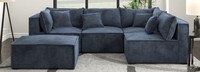 Portofino Entrada Modular Sofa With Ottoman - Blue