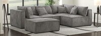 Portofino Entrada Modular Sofa With Ottoman - Gray