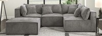 Portofino Entrada Modular Sofa With Ottoman - Gray