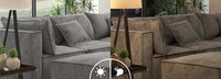 Portofino Entrada Modular Sofa With Ottoman - Gray