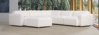 Calone™ Linen 6 Piece Track Arm Sectional - White