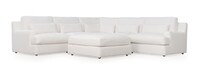Iwaya™ Linen 6 Piece Square Arm Sectional - Native Linen White