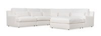 Iwaya™ Linen 6 Piece Square Arm Sectional - Native Linen White