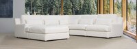 Iwaya™ Linen 6 Piece Square Arm Sectional - Native Linen White