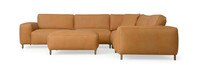 Rumsfeld™ Leather 6 Piece Sectional With Ottoman - Hand Tipped Camel