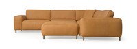 Rumsfeld™ Leather 6 Piece Sectional With Ottoman - Hand Tipped Camel