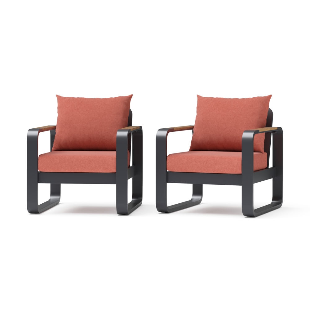Andes 2 Piece Sunbrella® Outdoor Patio Club Chairs -  Play Adobe