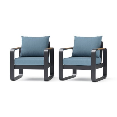 Andes 2 Piece Outdoor Patio Club Chairs