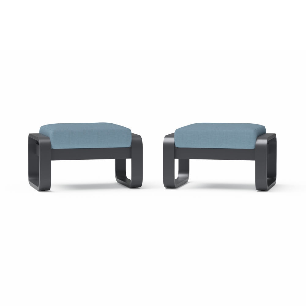 Andes 2 Piece Outdoor Patio Club Ottomans