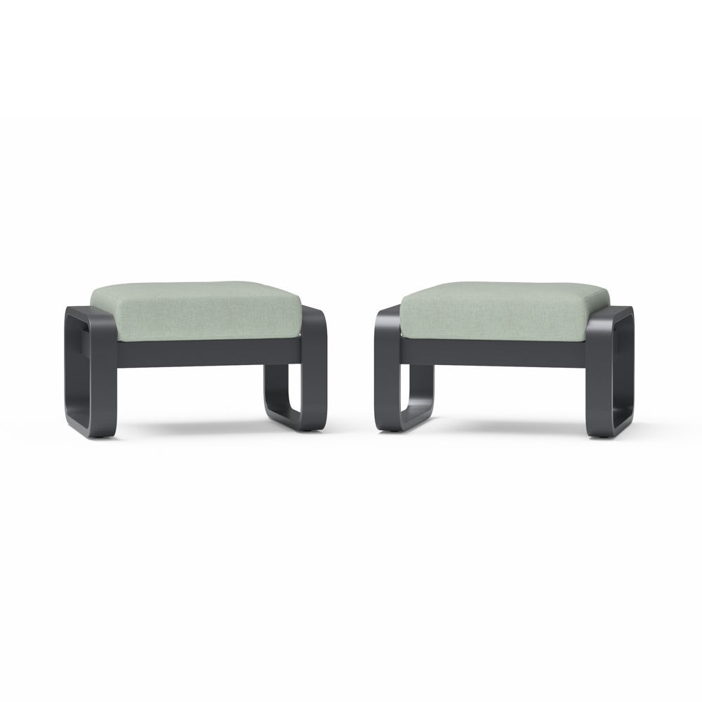 Andes 2 Piece Sunbrella® Outdoor Patio Club Ottomans - Canvas Oasis